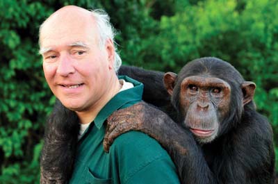 image of monkey on a mans back